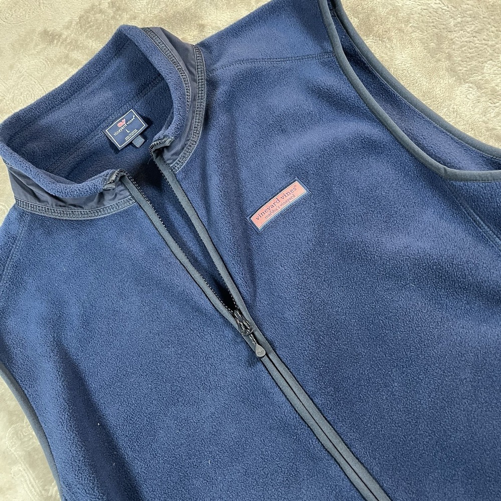 Vineyard Vines by Shep &‎ Ian Men's Fleece Harbor Vest Navy Blue Size Large